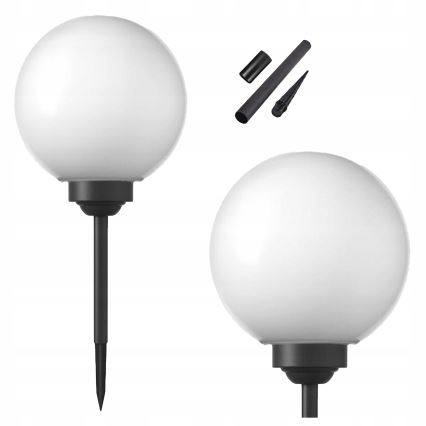 LED Solar lamp LED/1,2V 6500K 200 mAh dia. 20 cm IP44 white/black