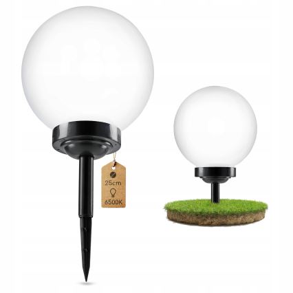 LED Solar Lamp LED/1.2V 6500K 200 mAh dia. 25 cm IP44 white/black