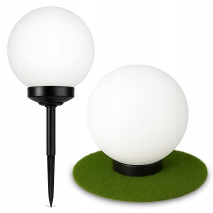 LED Solar Lamp LED/1.2V 6500K 200 mAh dia. 25 cm IP44 white/black