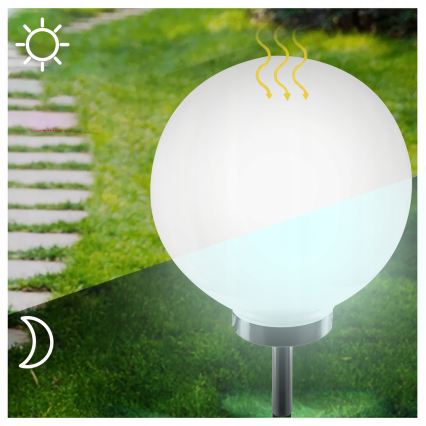 LED Solar Lamp LED/1,2V 6500K 200 mAh Ø 30 cm IP44 White/Black