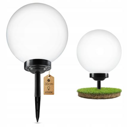 LED Solar Lamp LED/1,2V 6500K 200 mAh Ø 30 cm IP44 White/Black