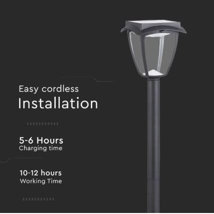 LED Solar lamp LED/2W/230V 93 cm 3000/6000K IP65
