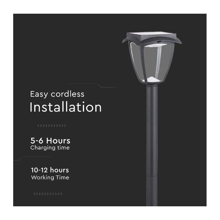 LED Solar lamp LED/2W/230V 93 cm 3000/6000K IP65
