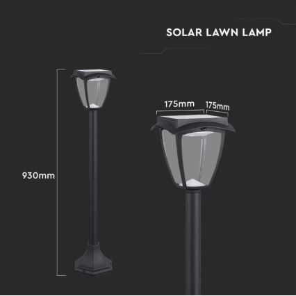 LED Solar lamp LED/2W/230V 93 cm 3000/6000K IP65
