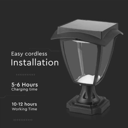 LED Solar lamp LED/2W/3,7V 3000/6000K IP65 2200 mAh