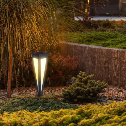 LED Solar lamp LED/2W/3,7V IP65 3000K black + remote control