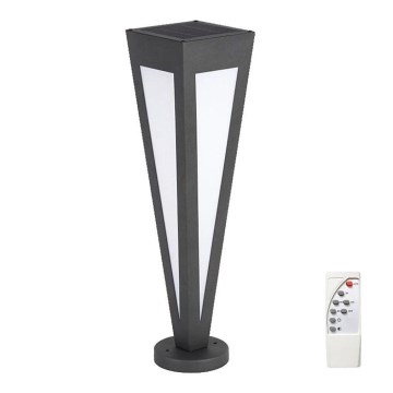 LED Solar lamp LED/2W/3,7V IP65 3000K black + remote control