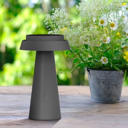 LED Dimmable touch solar lamp MARAKESZ LED/3,7V USB 3600 mAh 1800/2700/3000K IP54 grey