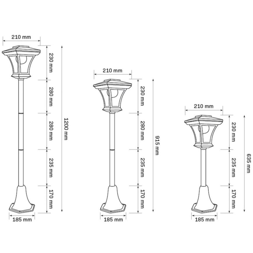 LED Solar lamp TIRANA LED/1,6W/1,2V 600 mAh IP44 black