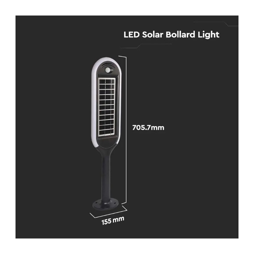 LED Solar lamp with a sensor BOLLARD LED/5W/5,5V 70 cm 4000K IP65