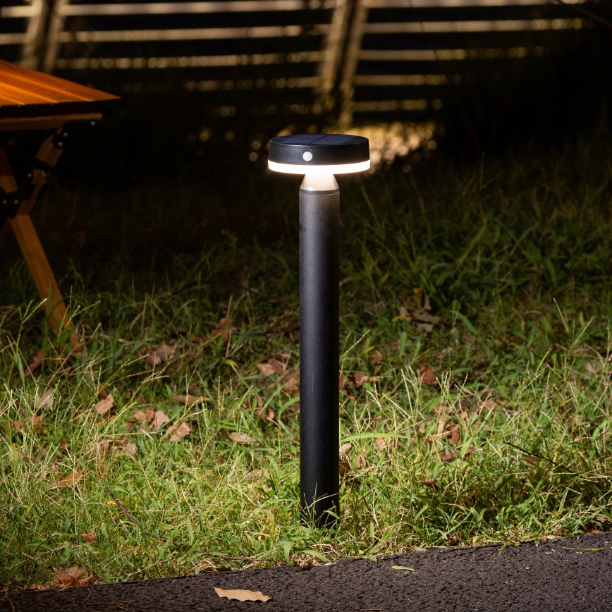 LED Solar lamp with sensor GWINEA LED/4,5W/3,7V 2000 mAh 50 cm IP44 black