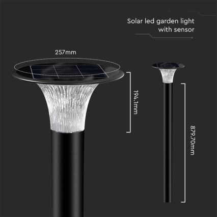 LED Solar lamp with sensor LED/15W/3,2V 4000K/6000K IP65 6000 mAh