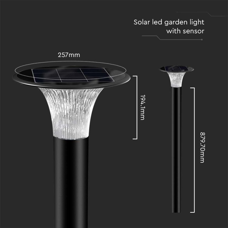LED Solar lamp with sensor LED/15W/3,2V 4000K/6000K IP65 6000 mAh