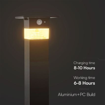 LED Solar lamp with sensor LED/2,5W/3,7V IP54 3000K 2200 mAh