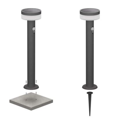 LED Solar lamp with sensor LED/2W/3,7V 1200 mAh IP44 50 cm