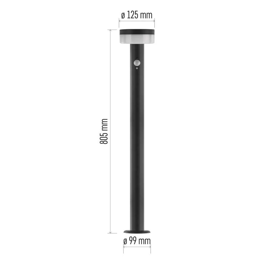LED Solar lamp with sensor LED/2W/3,7V 1200 mAh IP44 80 cm