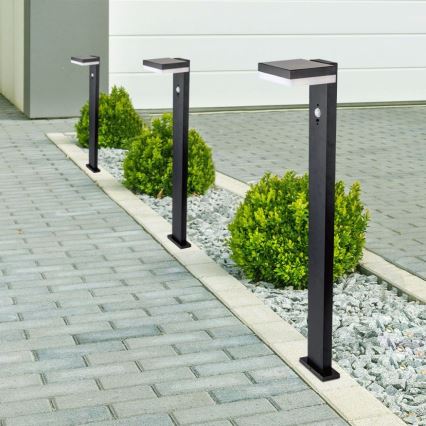 LED Solar lamp with sensor LED/2W/3,7V IP54 3000K angular black