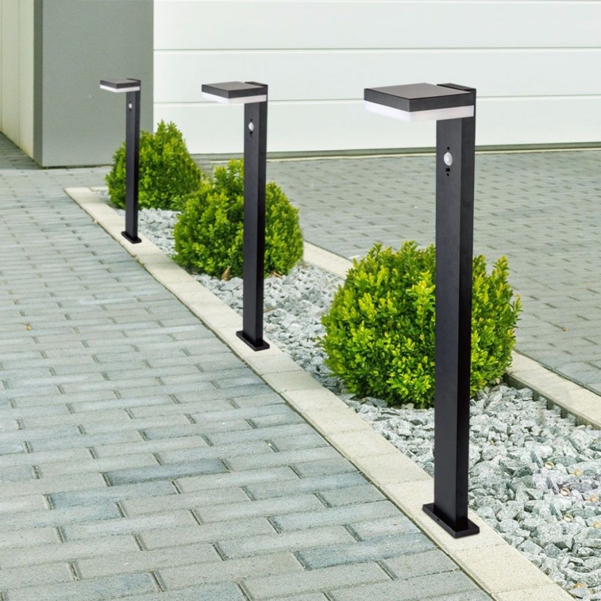LED Solar lamp with sensor LED/2W/3,7V IP54 3000K angular black