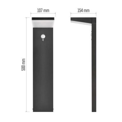 LED Solar lamp with sensor LED/4,4W/3,7V 2200 mAh IP44