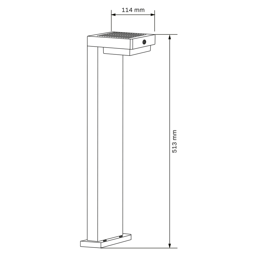 LED Solar lamp with sensor MALI LED/4,5W/3,7V 2000 mAh IP44 black