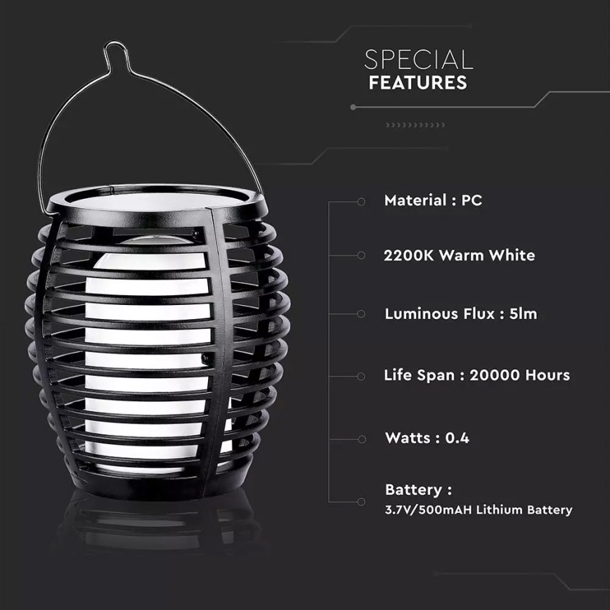 LED Solar light FLAME 4in1 1xLED/0,45W/3,7V IP44