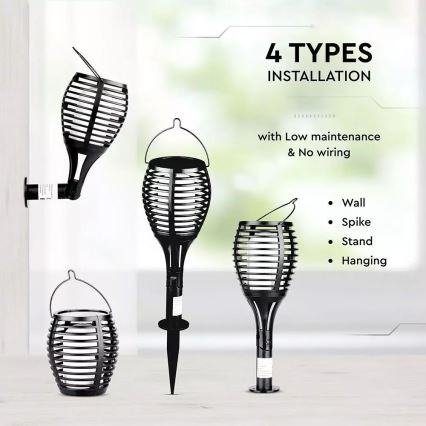 LED Solar light FLAME 4in1 1xLED/0,45W/3,7V IP44