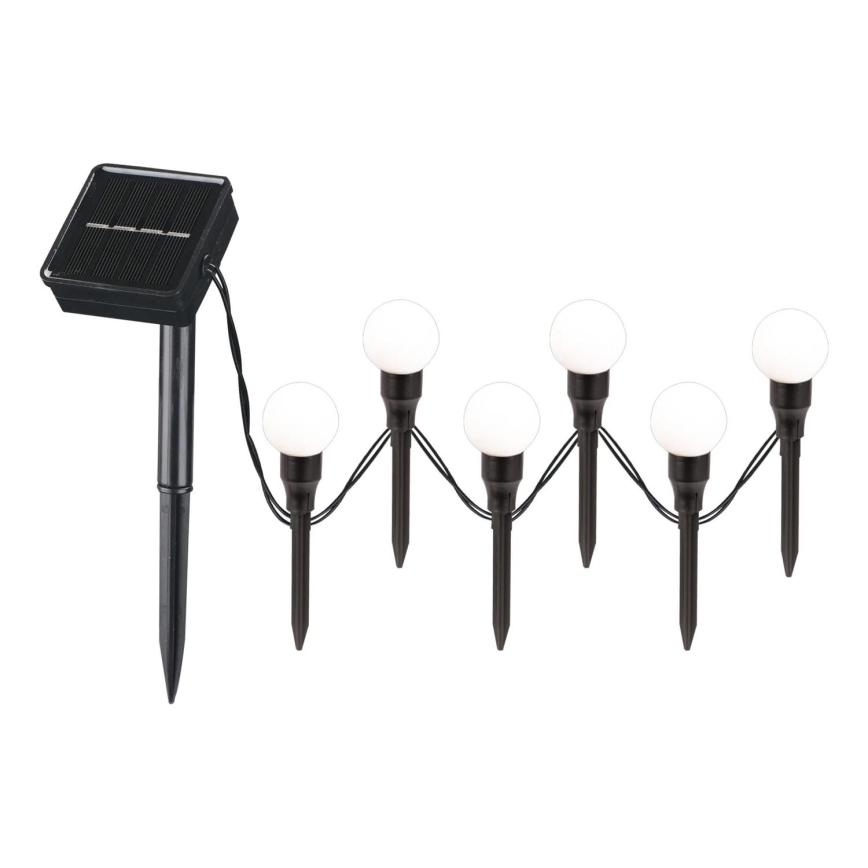 LED Solar light KULKI 6xLED/1,2V 600 mAh 4,3 m IP44 black/white