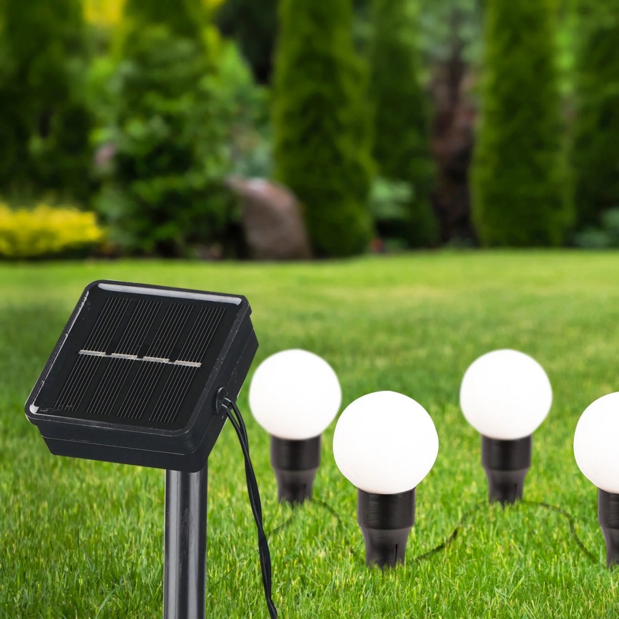 LED Solar light KULKI 6xLED/1,2V 600 mAh 4,3 m IP44 black/white