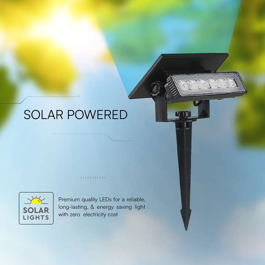 LED Solar light LED/0,9W/3,7V 3000K IP65 black
