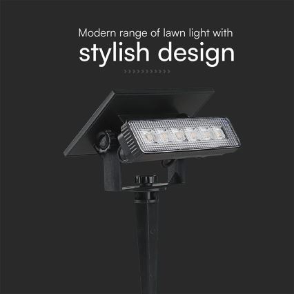 LED Solar light LED/0,9W/3,7V 3000K IP65 black