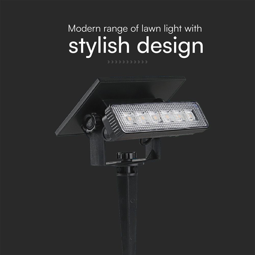 LED Solar light LED/0,9W/3,7V 3000K IP65 black