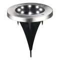 LED Solar Light SOLLY, 1.2 V, 6500 K, Ø 11.5 cm, 300 mAh, IP44, Chrome