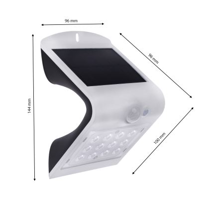 LED Solar light with a motion and dusk sensor LED/1,5W/1200 mAh 3,7V IP65