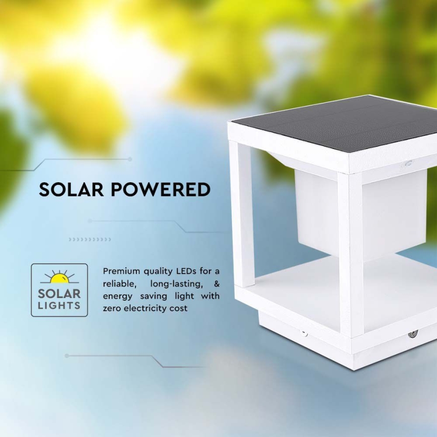 LED Solar light with a sensor LED/2W/5,5V 3000K IP65 2600 mAh white