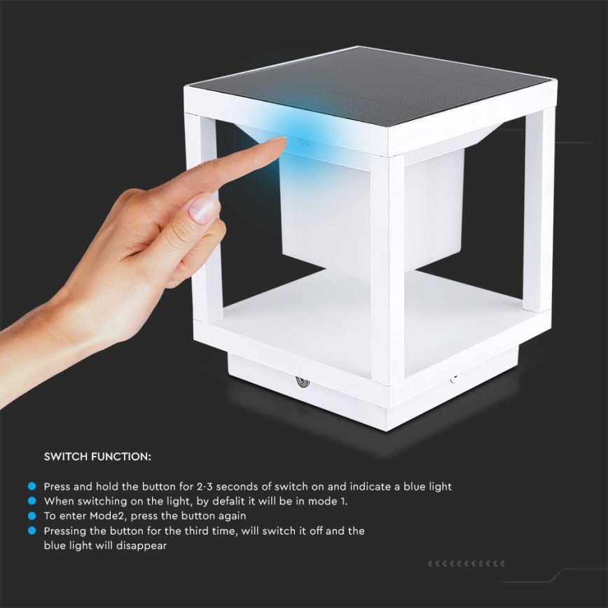 LED Solar light with a sensor LED/2W/5,5V 3000K IP65 2600 mAh white