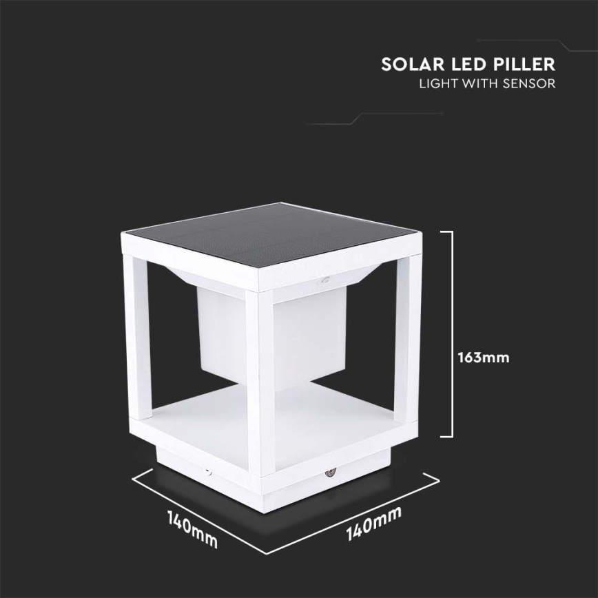 LED Solar light with a sensor LED/2W/5,5V 3000K IP65 2600 mAh white