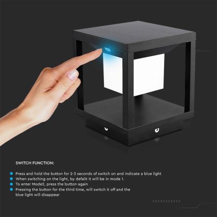 LED Solar light with a sensor LED/2W/5,5V 3000K IP65 black