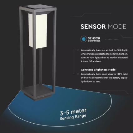 LED Solar light with a sensor SAMSUNG CHIP LED/2W/3,7V IP65