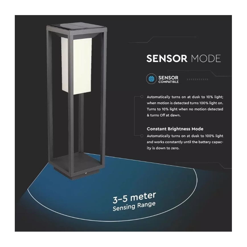 LED Solar light with a sensor SAMSUNG CHIP LED/2W/3,7V IP65