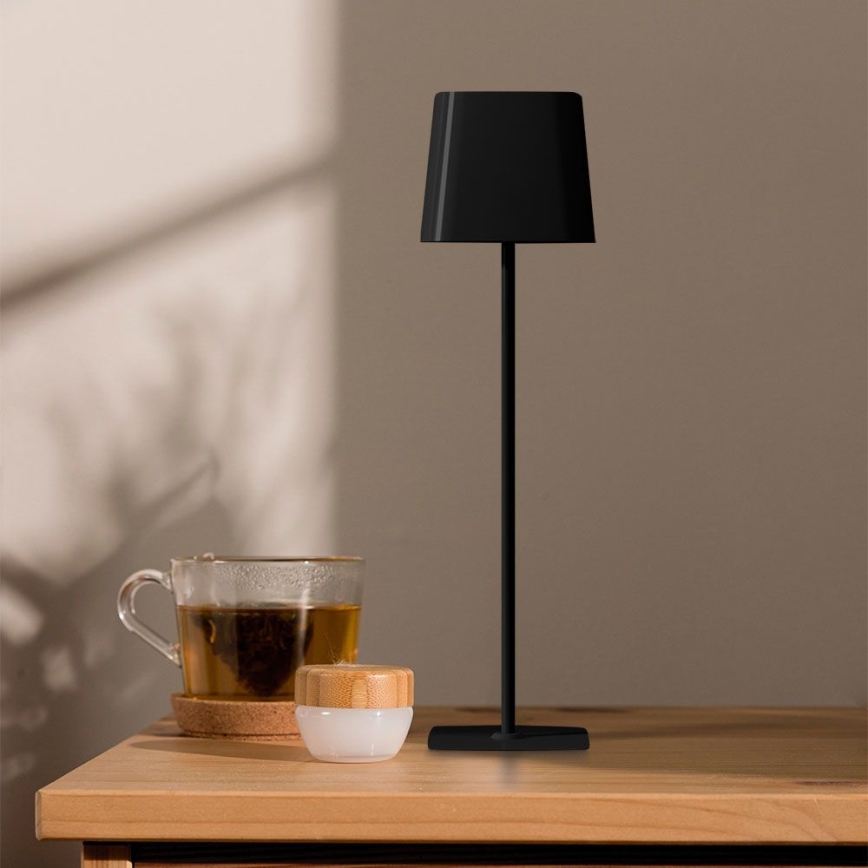 LED Solar dimmable magnetic touch rechargeable table lamp LED/5W/5V 3000-6000K 3600 mAh IP65 black
