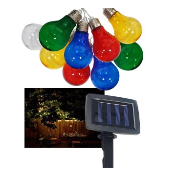 LED Solar outdoor chain 10xLED/1,2V 2,2 m IP44 multicolor