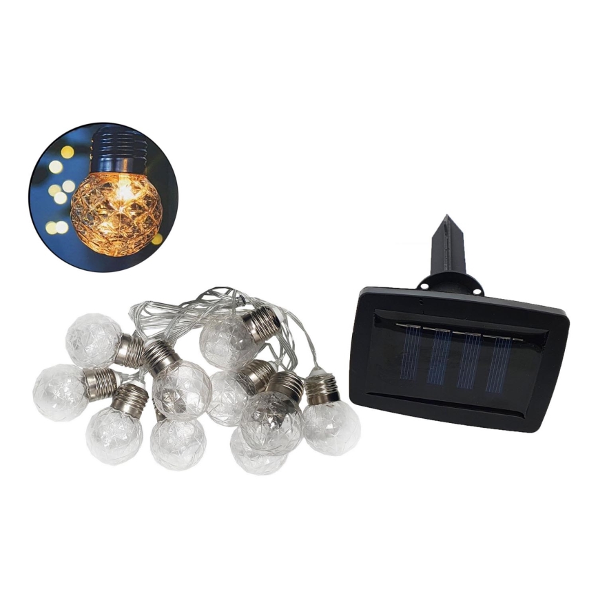 LED Solar outdoor chain 10xLED/1,2V 300 mAh 2,2 m IP44