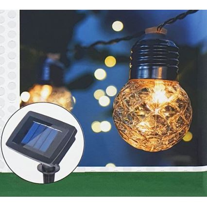 LED Solar outdoor chain 10xLED/1,2V 300 mAh 2,2 m IP44