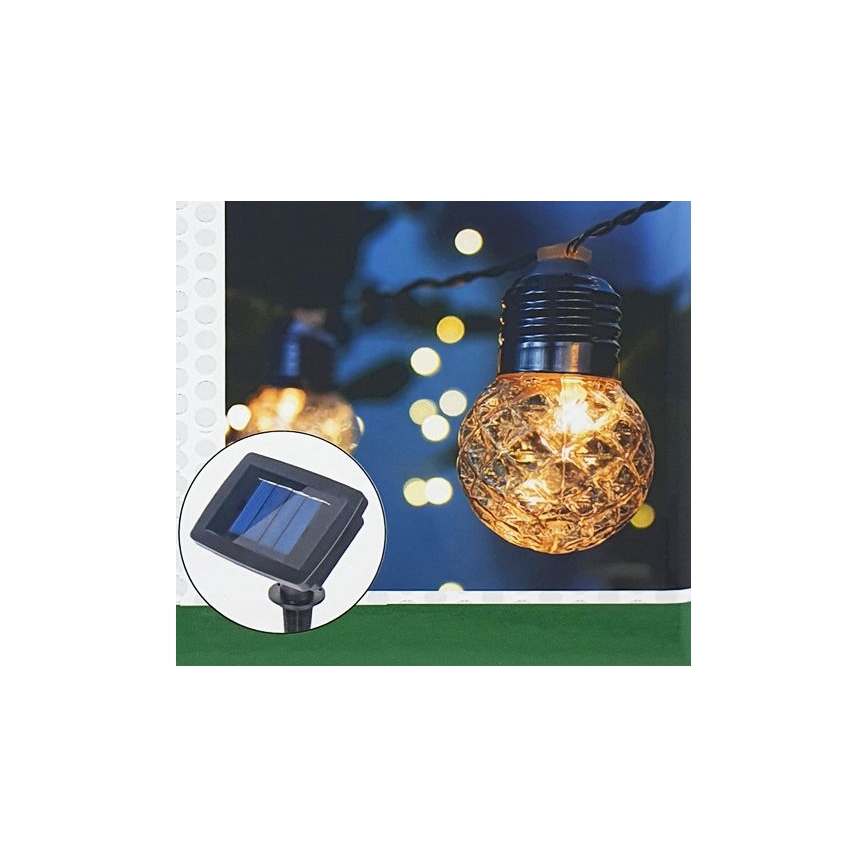 LED Solar outdoor chain 10xLED/1,2V 300 mAh 2,2 m IP44