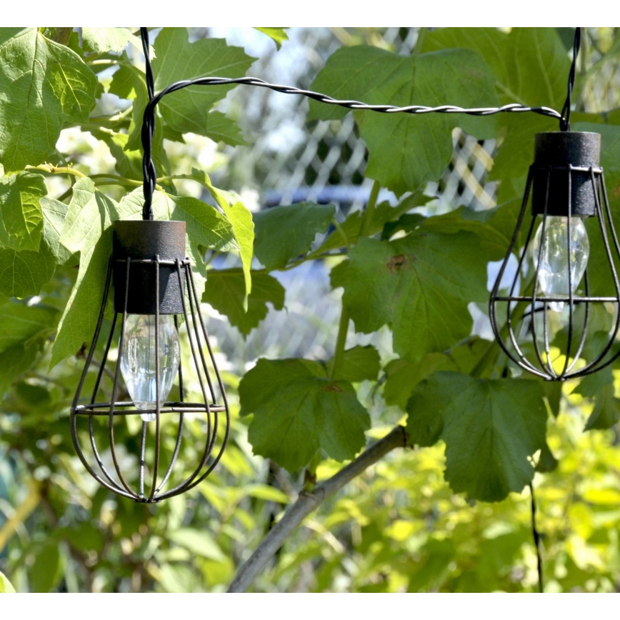 LED Solar outdoor chain 10xLED/1,2V 300 mAh 3,8 m IP44