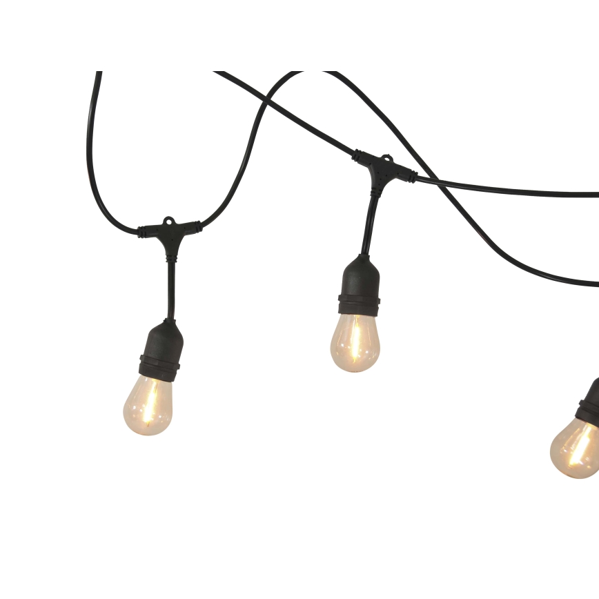 LED Dimmable solar outdoor chain PARTY 10xE27/3,7V 10 m IP44 + remote control