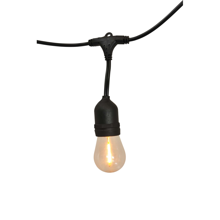 LED Dimmable solar outdoor chain PARTY 10xE27/3,7V 10 m IP44 + remote control
