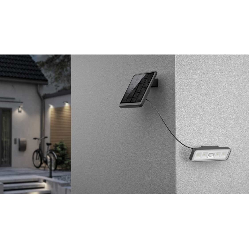 LED Solar outdoor floodlight with sensor LED/8W/3,7V IP54 black