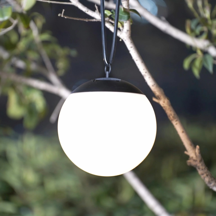 LED Solar pendant light KIARA LED/1,2V 600 mAh IP44 black