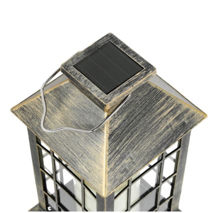 LED Solar pendant light LED/0,02W/1,2V 1xAA 2700K IP44 200 mAh patina